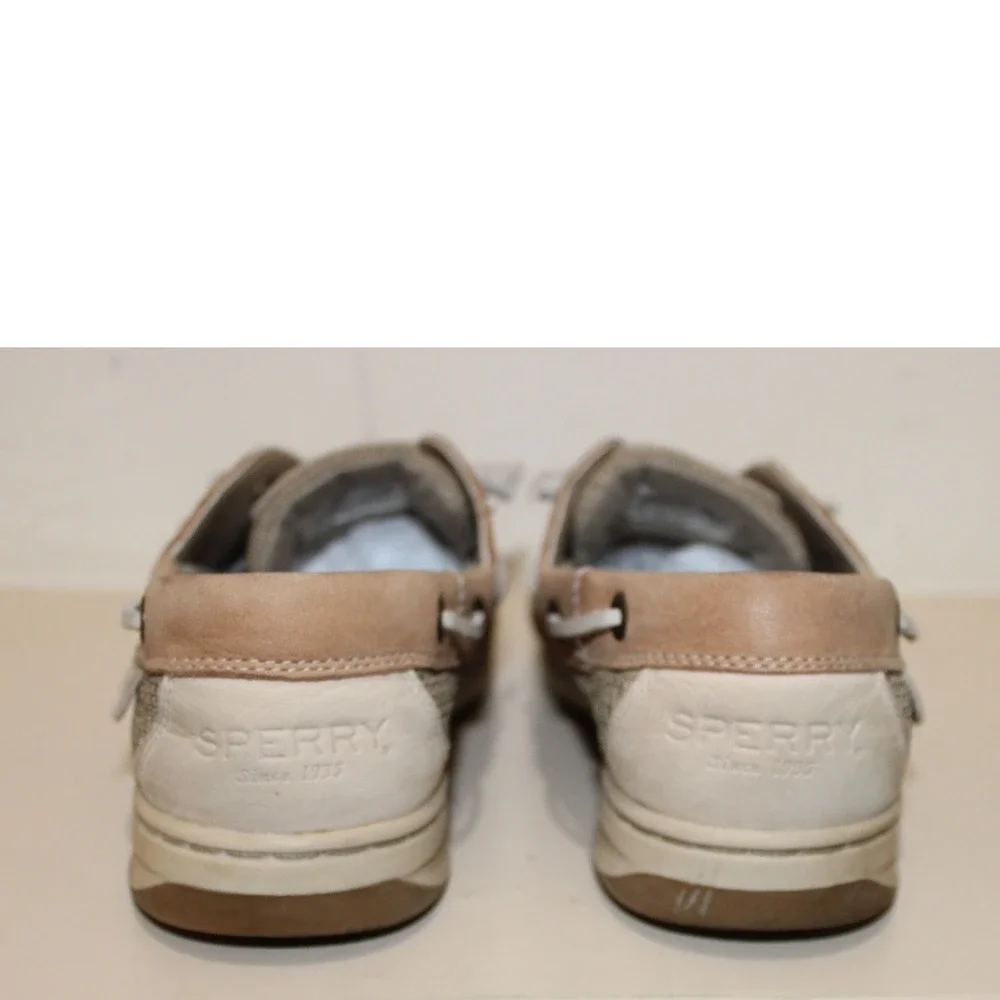 Sperry Leather Mesh Boat Shoe Women 8 Tan STS9745
